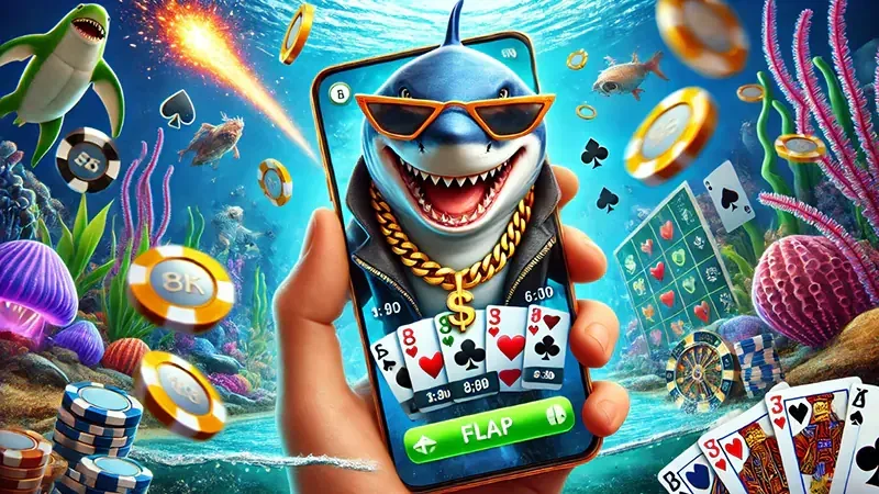 Adegan target ikan dan meriam dalam permainan arcade bawah laut